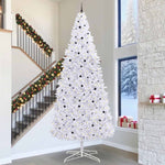 Mű karácsonyfa 300 LED-del állvánnyal Fehér 400 cm PVC és Acél