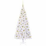 Mű karácsonyfa 300 LED-del állvánnyal Fehér 180 cm PVC és Acél 3