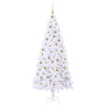 Mű karácsonyfa 300 LED-del állvánnyal Fehér 210 cm PVC és Acél 4