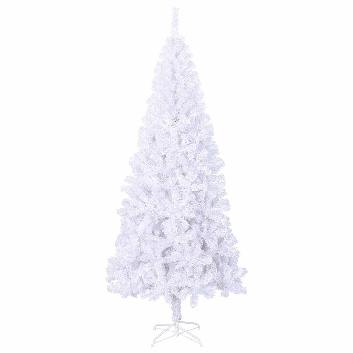 Mű karácsonyfa 300 LED-del állvánnyal Fehér 210 cm PVC és Acél 5