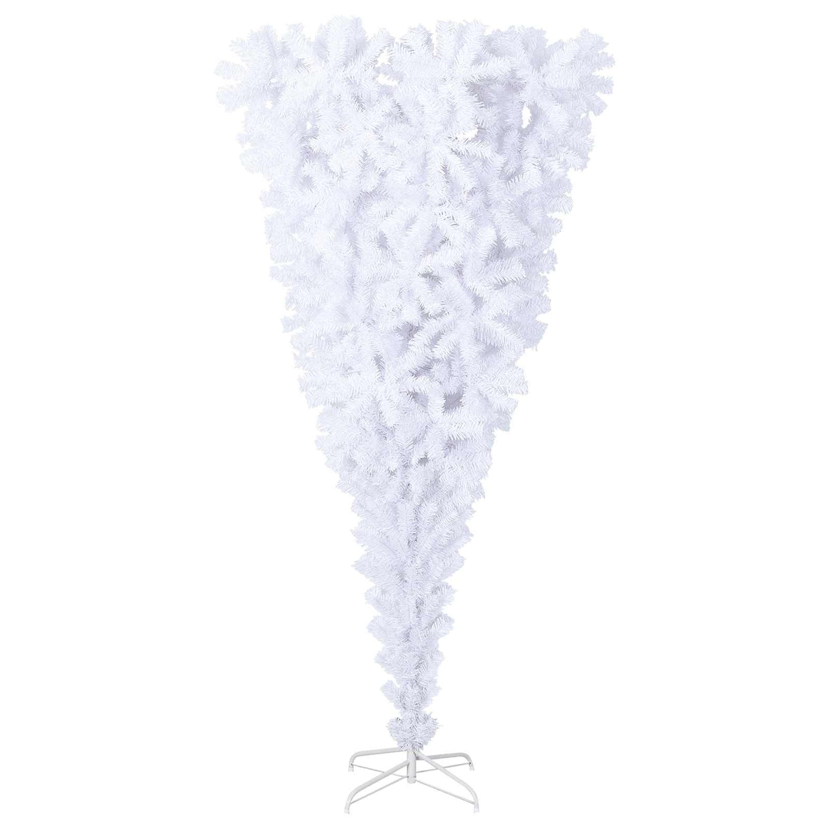 Mű karácsonyfa 300 LED-del állvánnyal Fehér 210 cm PVC és Acél 5