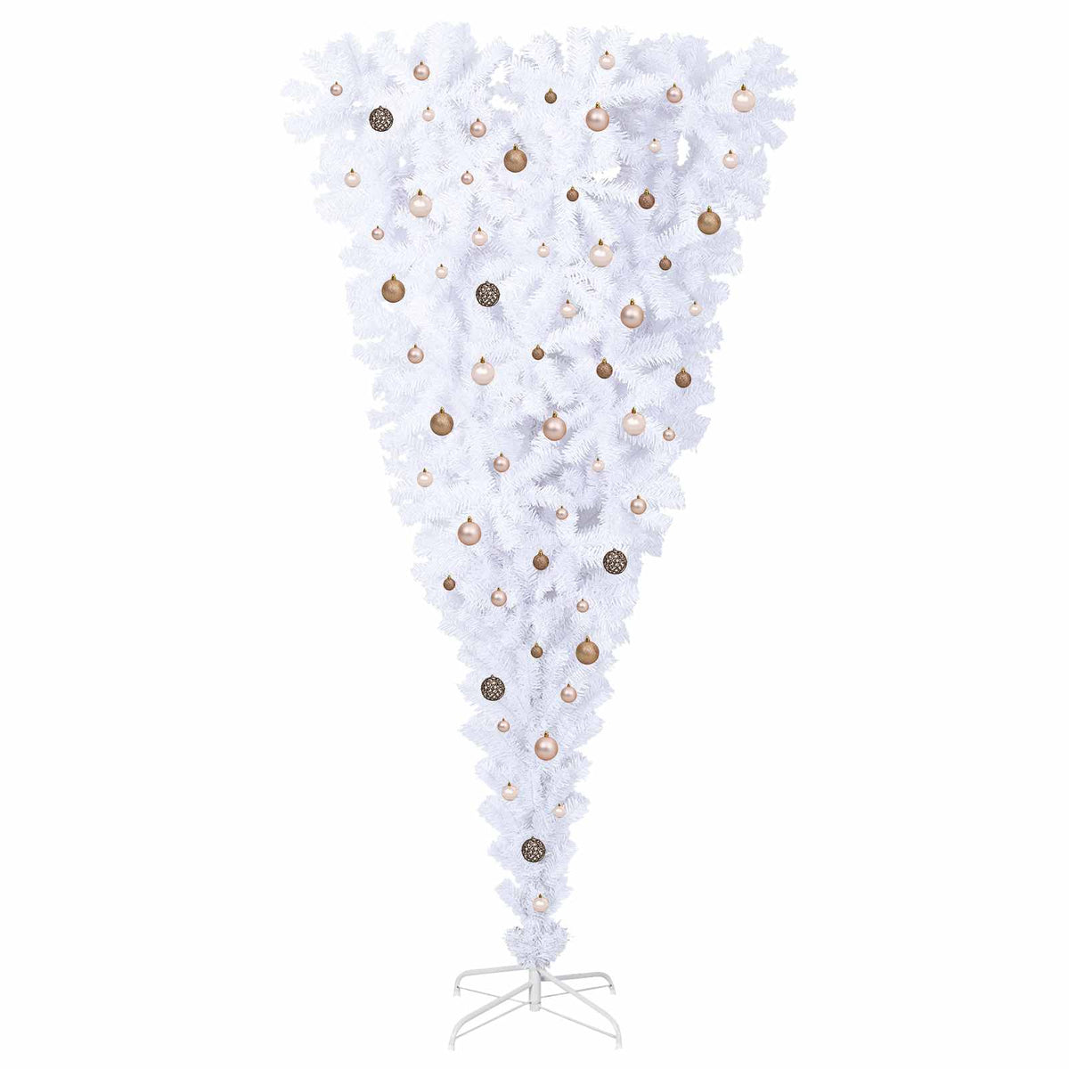 Mű karácsonyfa 300 LED-del állvánnyal Fehér 240 cm PVC és Acél 4