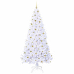 Mű karácsonyfa 300 LED-del állvánnyal Fehér 240 cm PVC és Acél 4