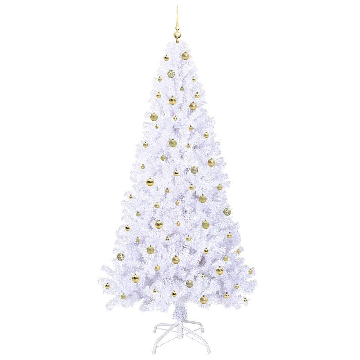 Mű karácsonyfa 300 LED-del állvánnyal Fehér 240 cm PVC és Acél 4