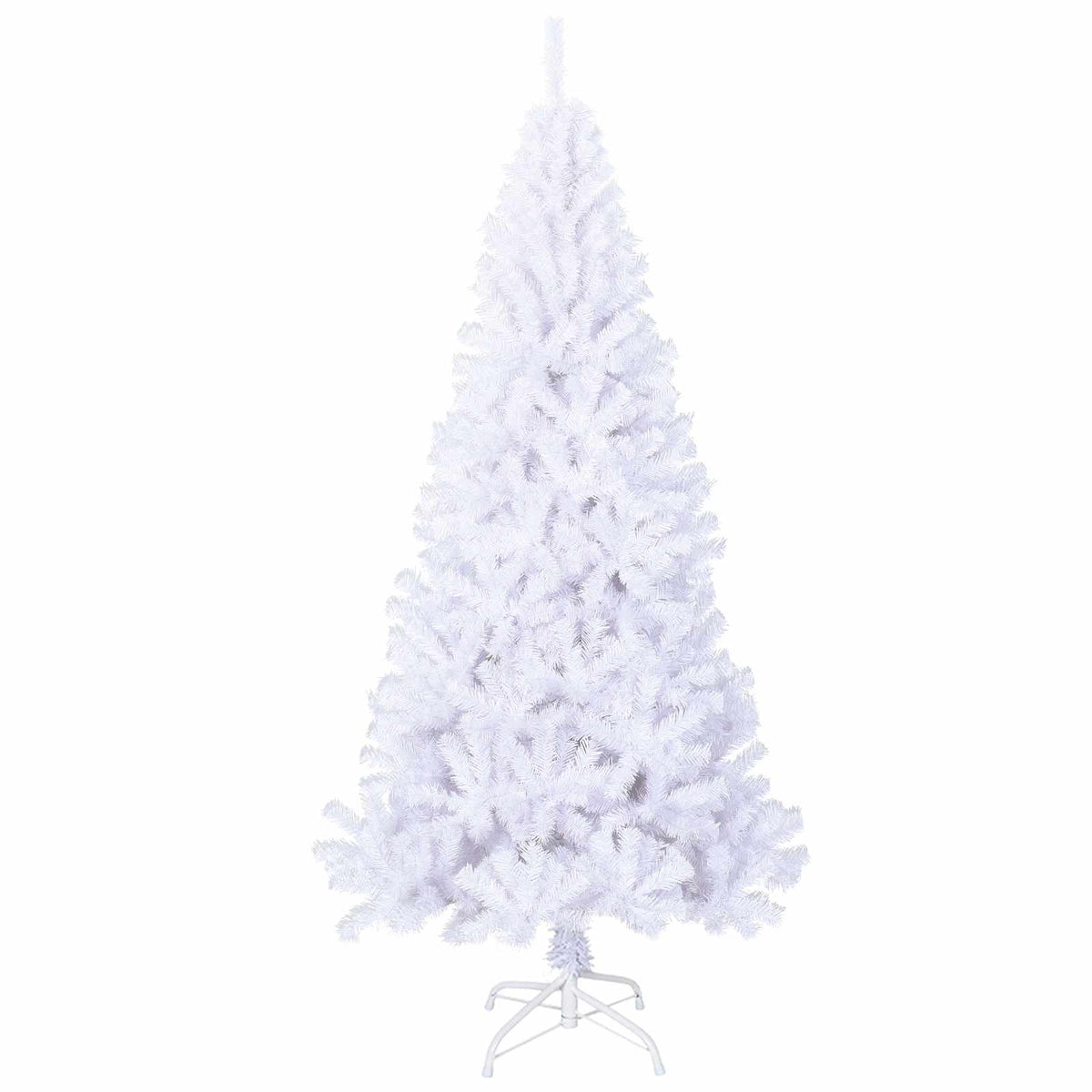 Mű karácsonyfa 300 LED-del állvánnyal Fehér 240 cm PVC és Acél 5
