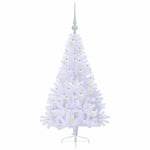 Mű karácsonyfa 150 LED-del állvánnyal Fehér 120 cm PVC és Acél 4