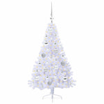 Mű karácsonyfa 150 LED-del állvánnyal Fehér 120 cm PVC és Acél 3