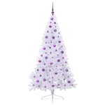Mű karácsonyfa 300 LED-del állvánnyal Fehér 180 cm PVC és Acél 4