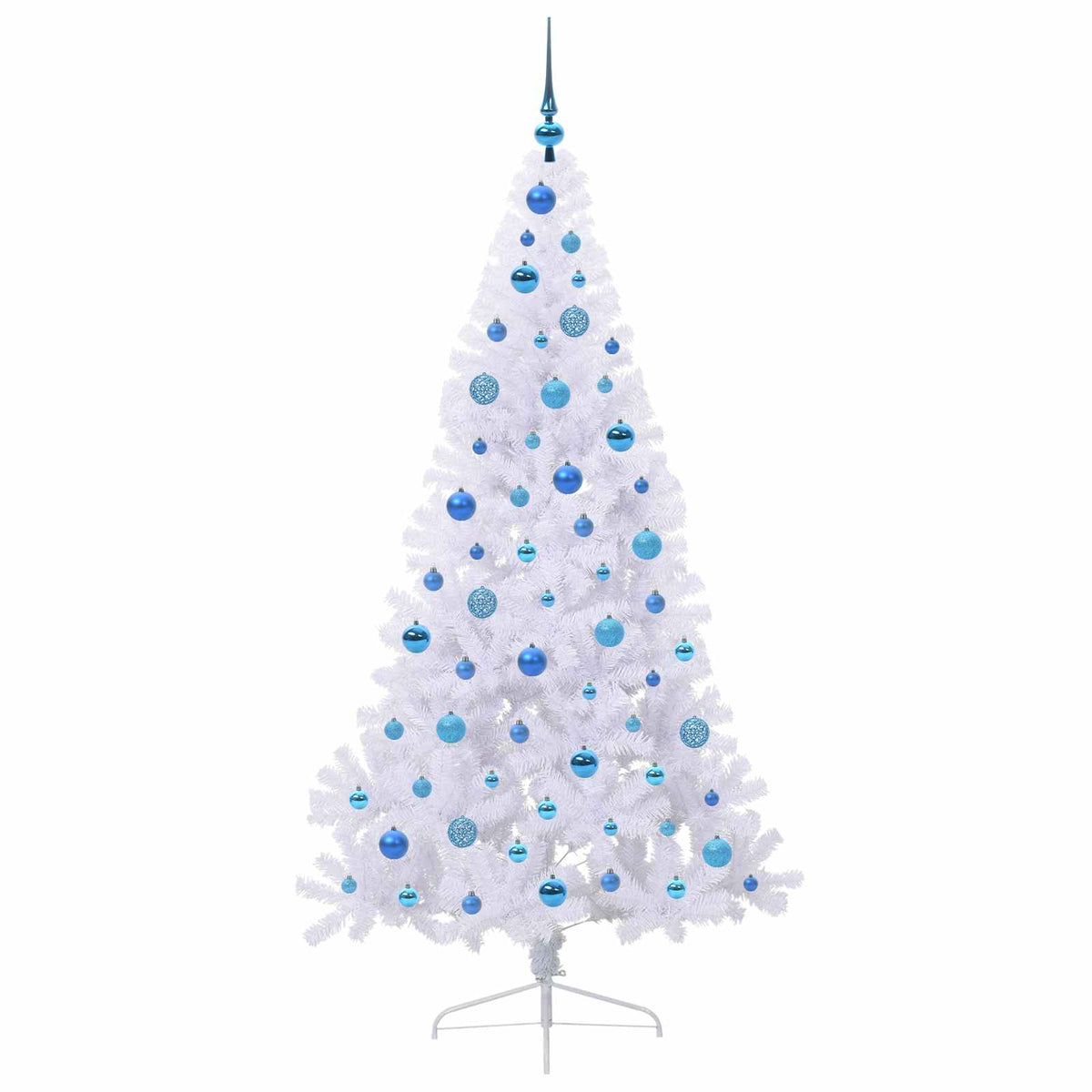 Mű karácsonyfa 300 LED-del állvánnyal Fehér 180 cm PVC és Acél 4