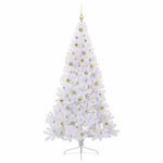 Mű karácsonyfa 300 LED-del állvánnyal Fehér 210 cm PVC és Acél 3