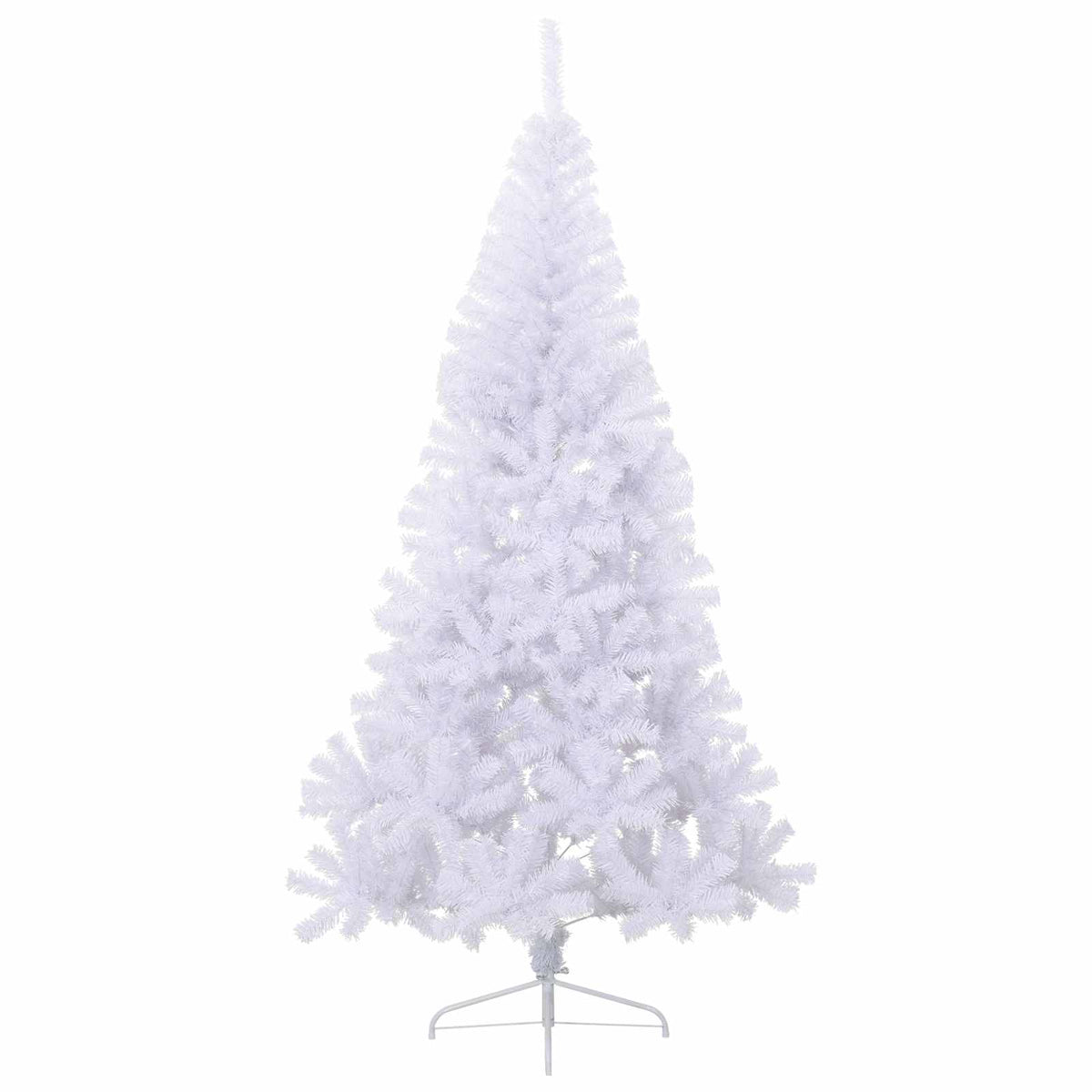 Mű karácsonyfa 300 LED-del állvánnyal Fehér 210 cm PVC és Acél 5