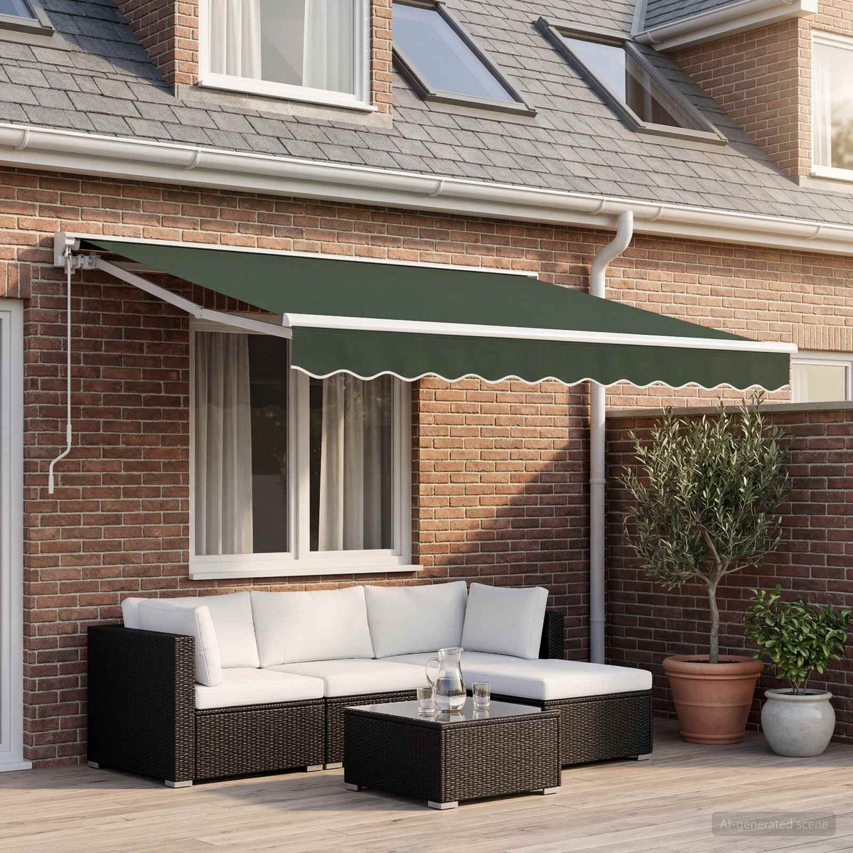 Napellenző ponyva csere a következőhöz: 4x3 m Sötétzöld