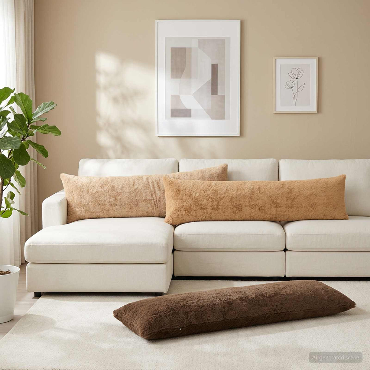 Párna huzat 2 db HEERLEN Tópszínű 40 x 145 cm Műnyúl Szőr
