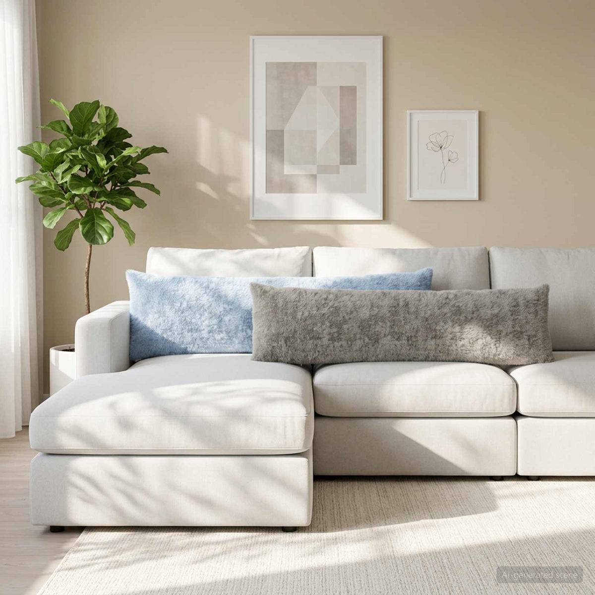 Párna huzat 2 db HEERLEN Világoskék 40 x 145 cm Műnyúl Szőr