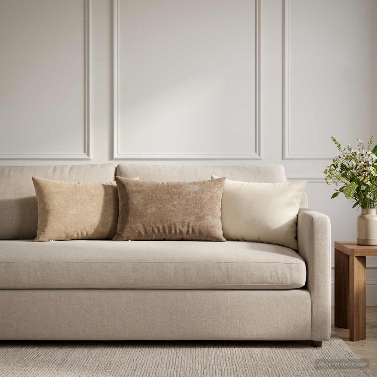 Párna 6 db HEERLEN Barna 40 x 60 cm Chenille Szövet