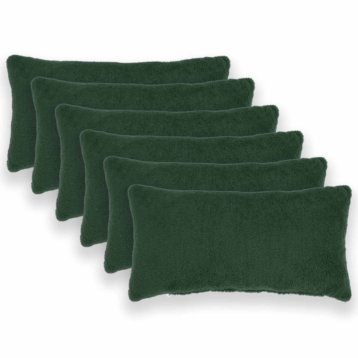 Párna huzat 6 pcs HEERLEN Sötétzöld 40 x 80 cm Bouclé
