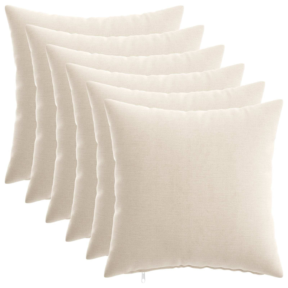 Párna huzat 6 db HEERLEN Krémszínű 45 x 45 cm Chenille Szövet 2