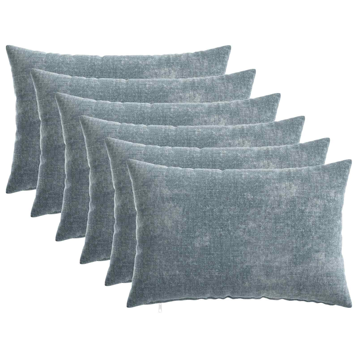 Párna huzat 6 db HEERLEN Világoskék 50 x 75 cm Chenille Szövet 2