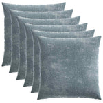 Párna huzat 6 db HEERLEN Világoskék 55 x 55 cm Chenille Szövet 2