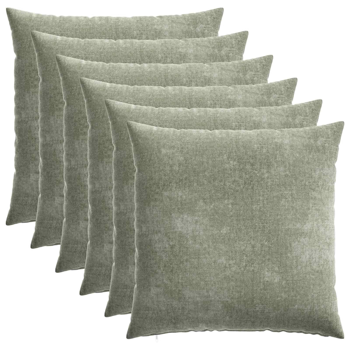 Párna huzat 6 db HEERLEN Zöld 55 x 55 cm Chenille Szövet 2