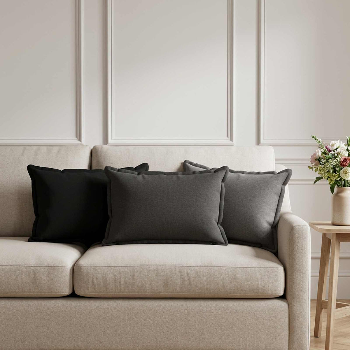 Párna 6 db HOUTEN Világosszürke 40 x 60 cm Műlenszövet