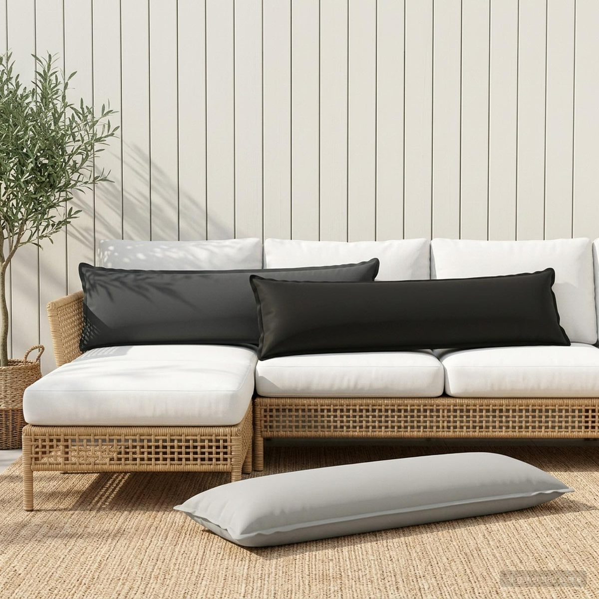 Párna huzat HOUTEN Antracitszürke 40 x 145 cm Poliészter 3