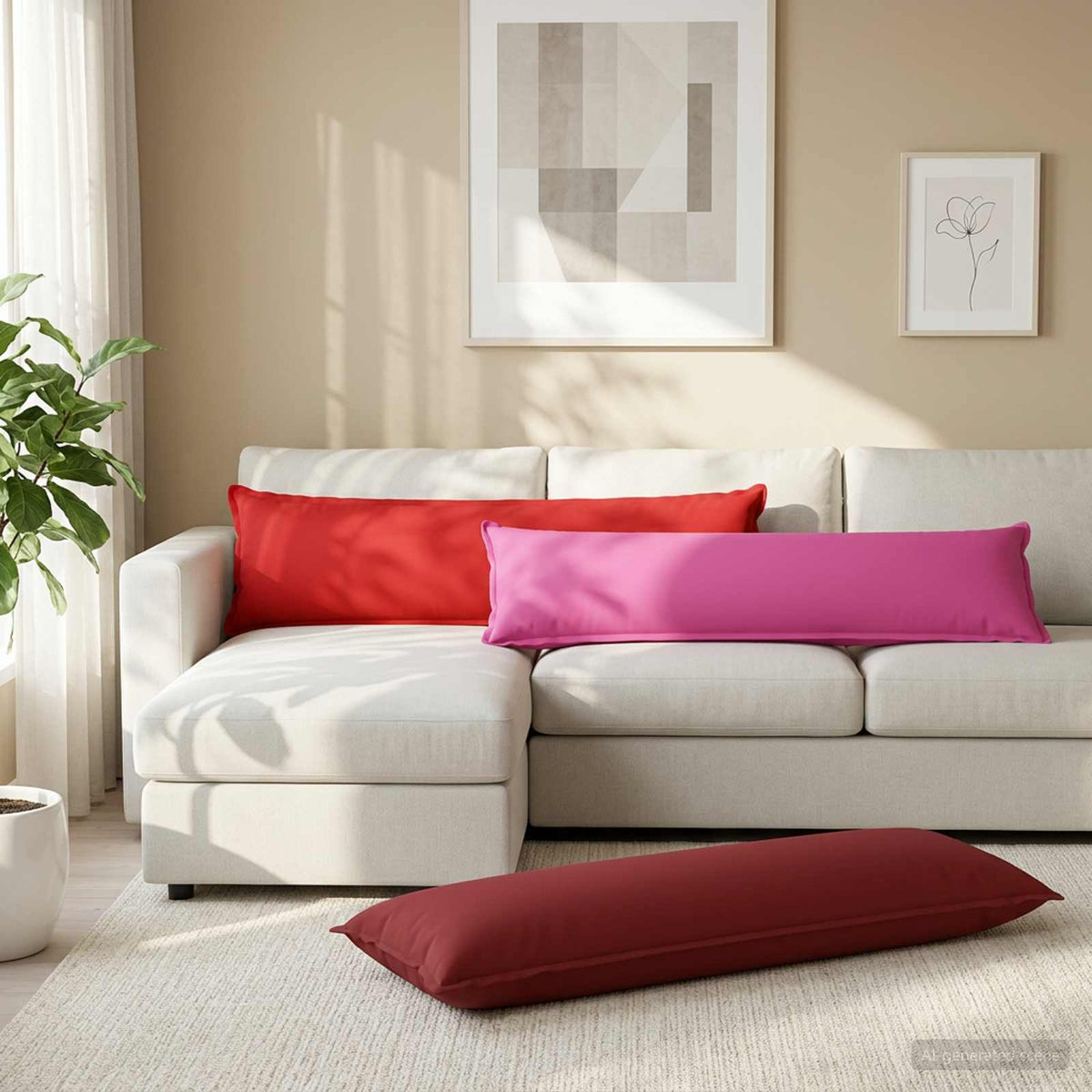 Párna huzat HOUTEN Rózsaszín 40 x 145 cm Poliészter