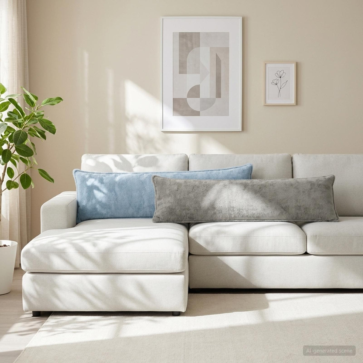 Párna huzat HOUTEN Világosszürke 40 x 145 cm Műnyúl Szőr
