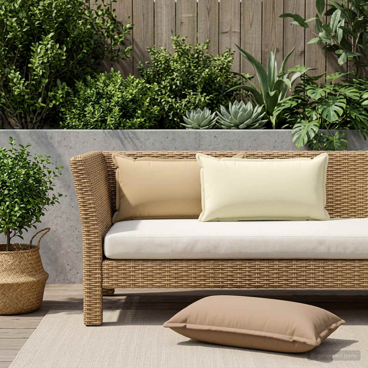 Párna huzat 6 db HOUTEN Krémszínű 40 x 80 cm Poliészter 3