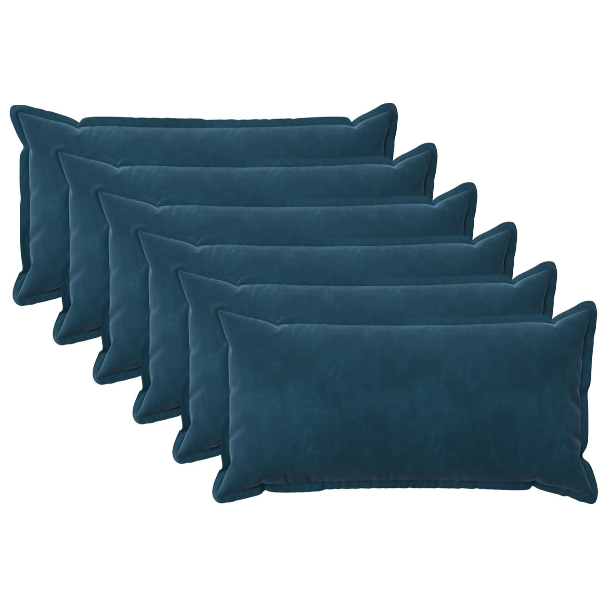 Párna huzat 6 pcs HOUTEN Kék 40 x 80 cm Bársony 2