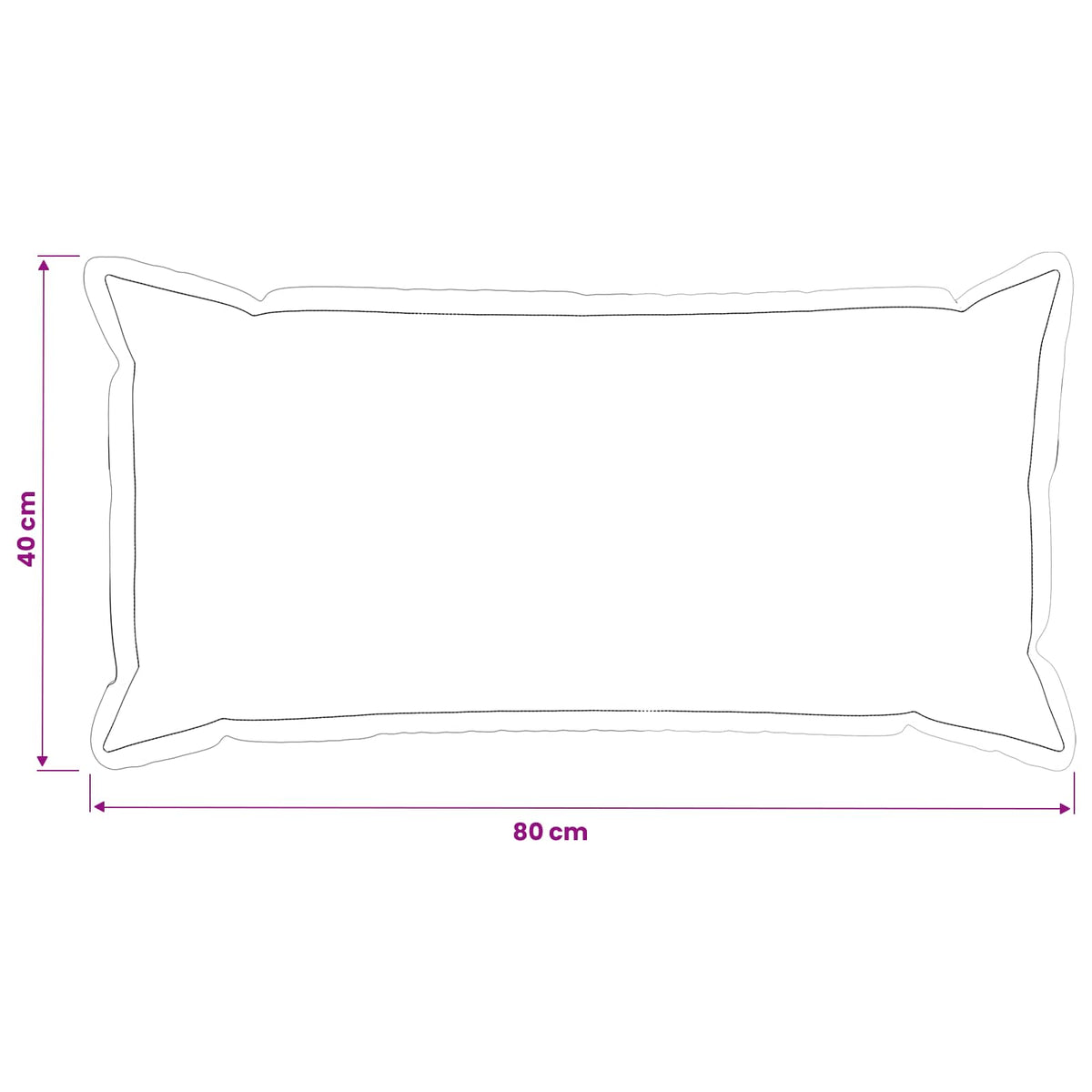 Párna huzat 2 db HOUTEN Antracitszürke 40 x 80 cm Poliészter 11