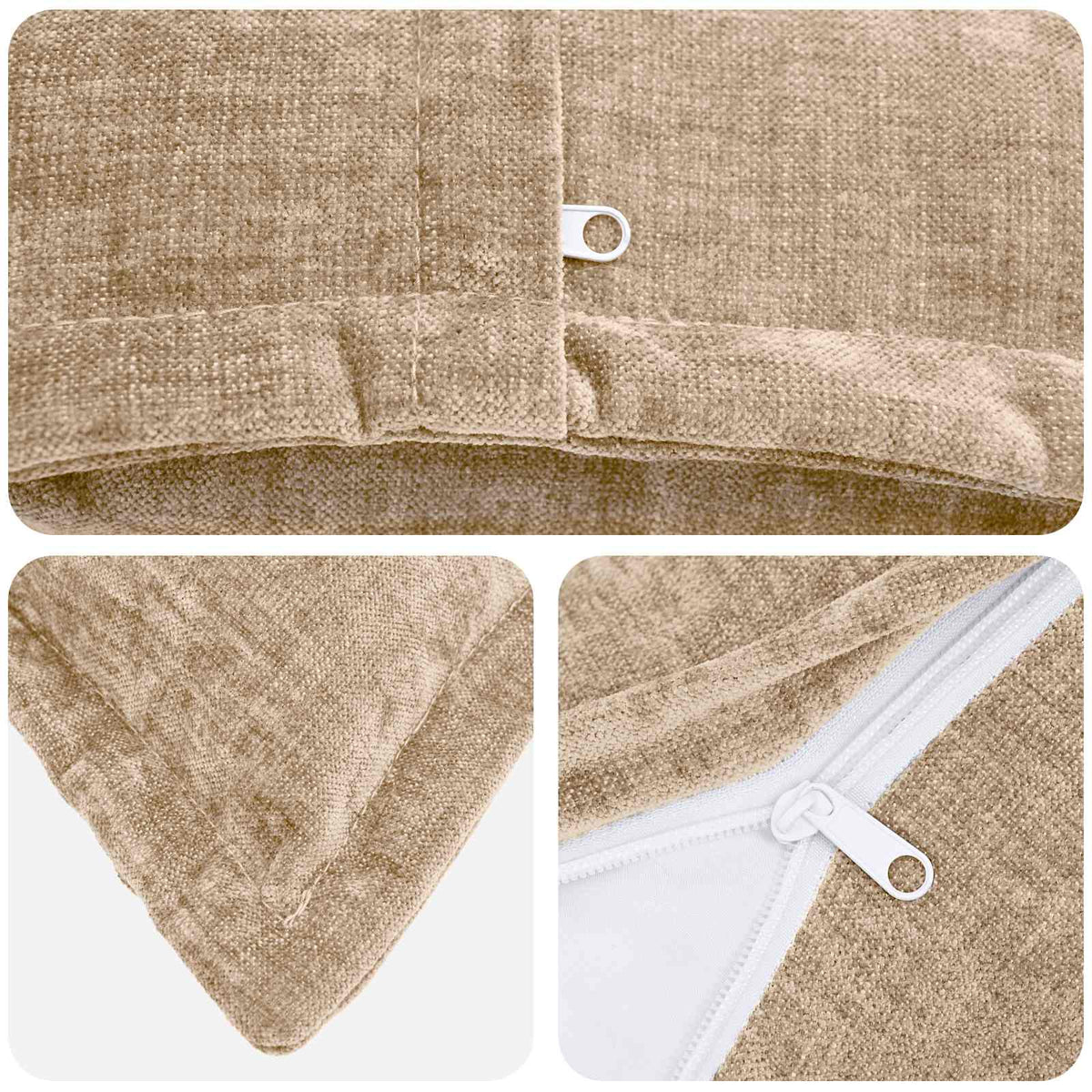 Párna huzat 2 db HOUTEN Tópszínű 45 x 45 cm Chenille Szövet 5