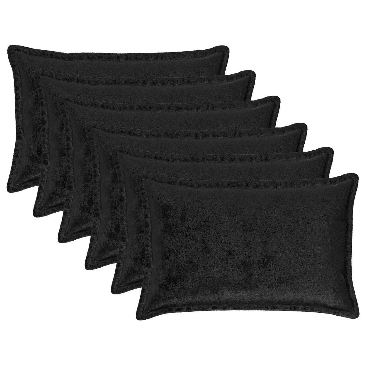 Párna huzat 6 pcs HOUTEN Fekete 50 x 70 cm Flanell