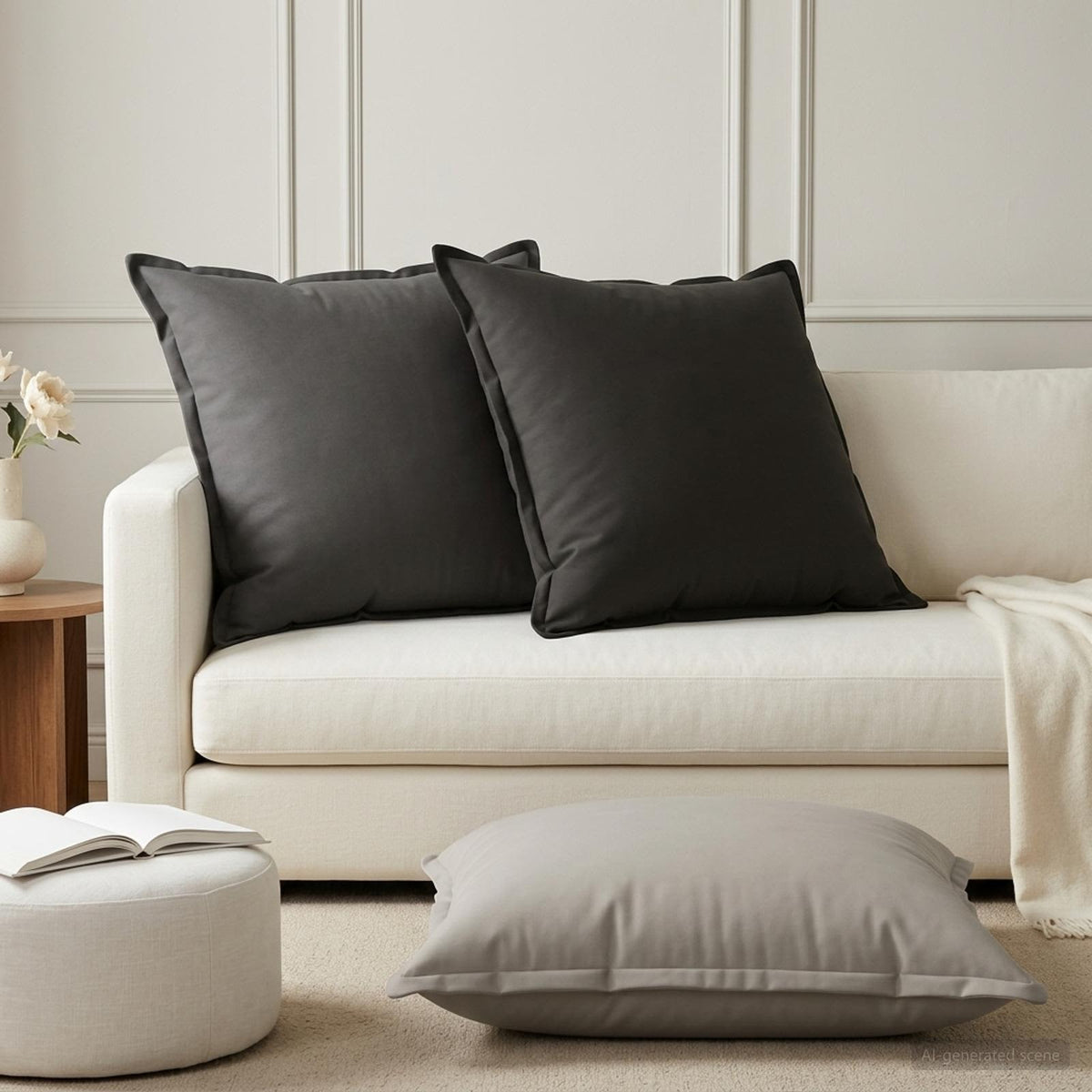 Párna 2 db HOUTEN Szürke 65 x 65 cm Poliészter