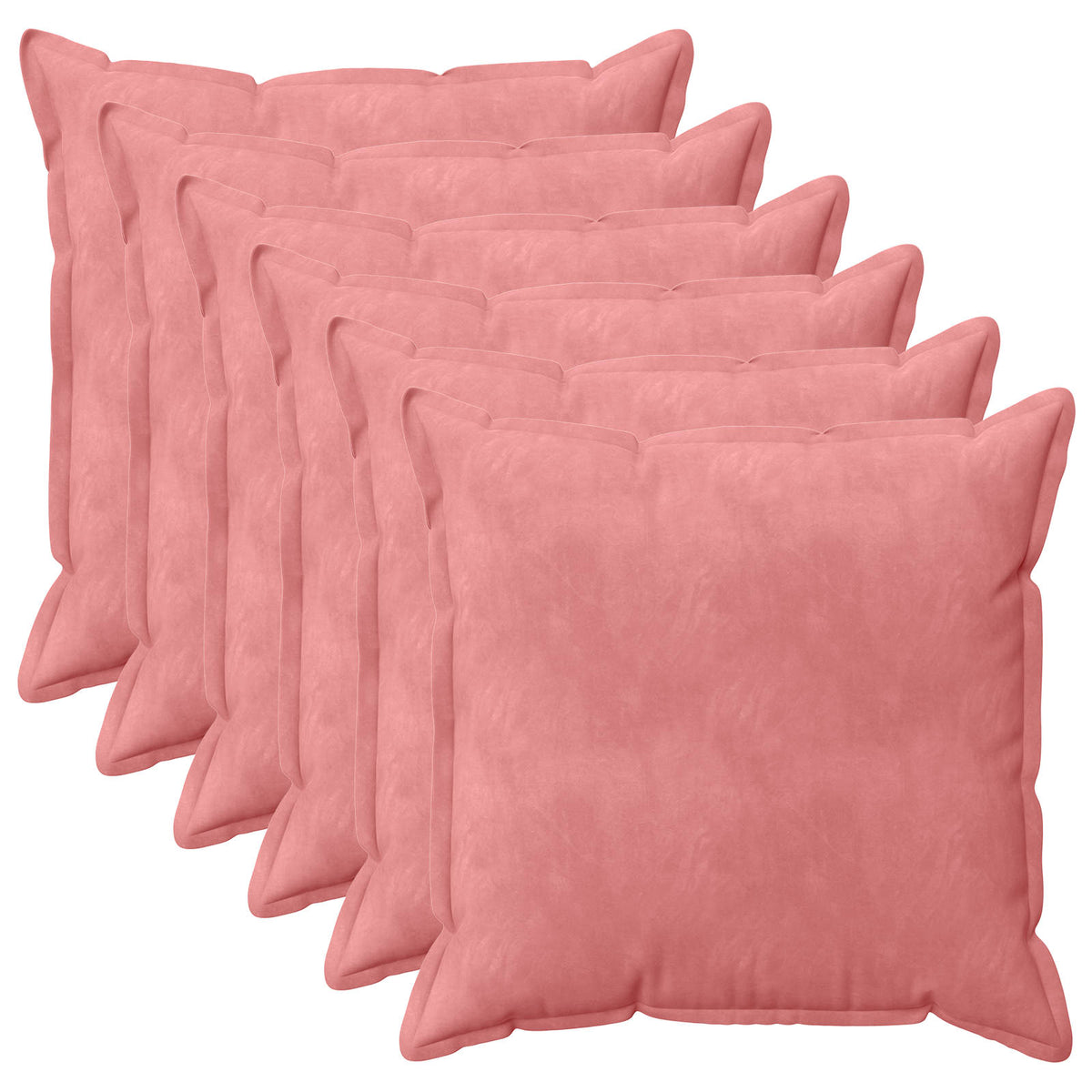 Párna huzat 6 pcs HOUTEN Rózsaszín 80 x 80 cm Bársony 2