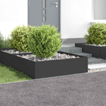 Fűszegélyezés 4 db 100 x 100 x 35 cm Acél Fekete
