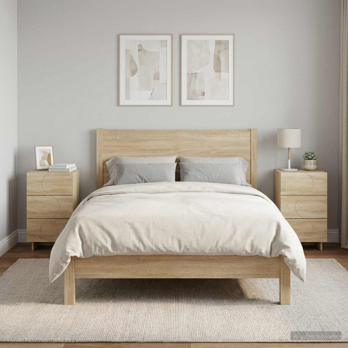 Éjjeliszekrény 2 db Sonoma tölgy 33,5 x 34,5 x 60 cm Szerelt Fa