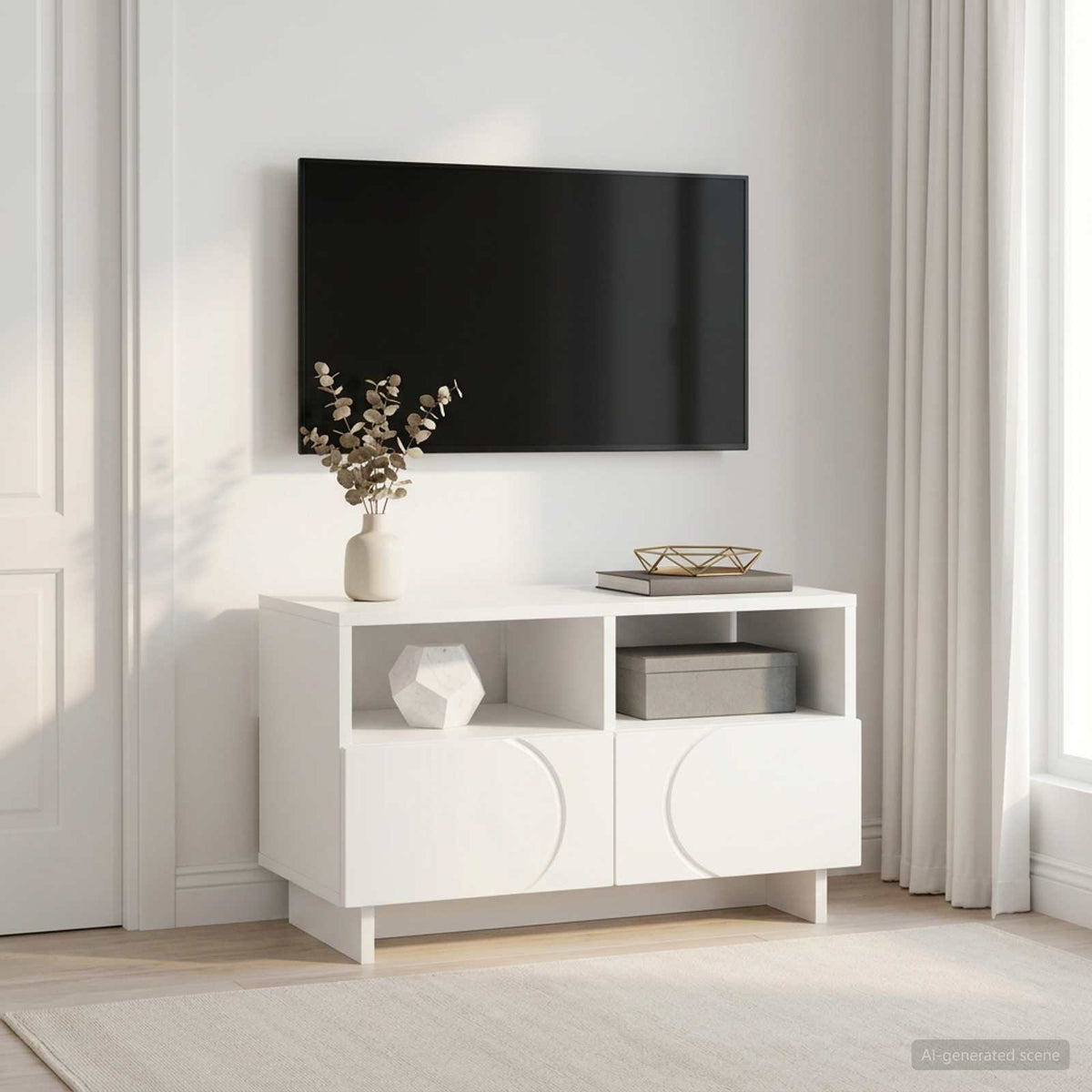 TV állvány 60 x 34,5 x 40 cm Fehér Szerelt Fa
