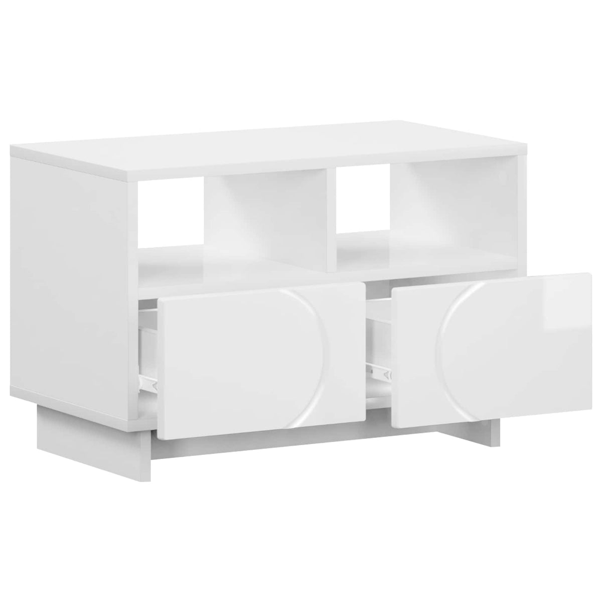 TV állvány 60 x 34,5 x 40 cm Magasfényű Fehér Szerelt Fa 3