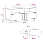 TV állvány 90 x 34.5 x 40 cm Füstös Tölgy Szerelt Fa 9