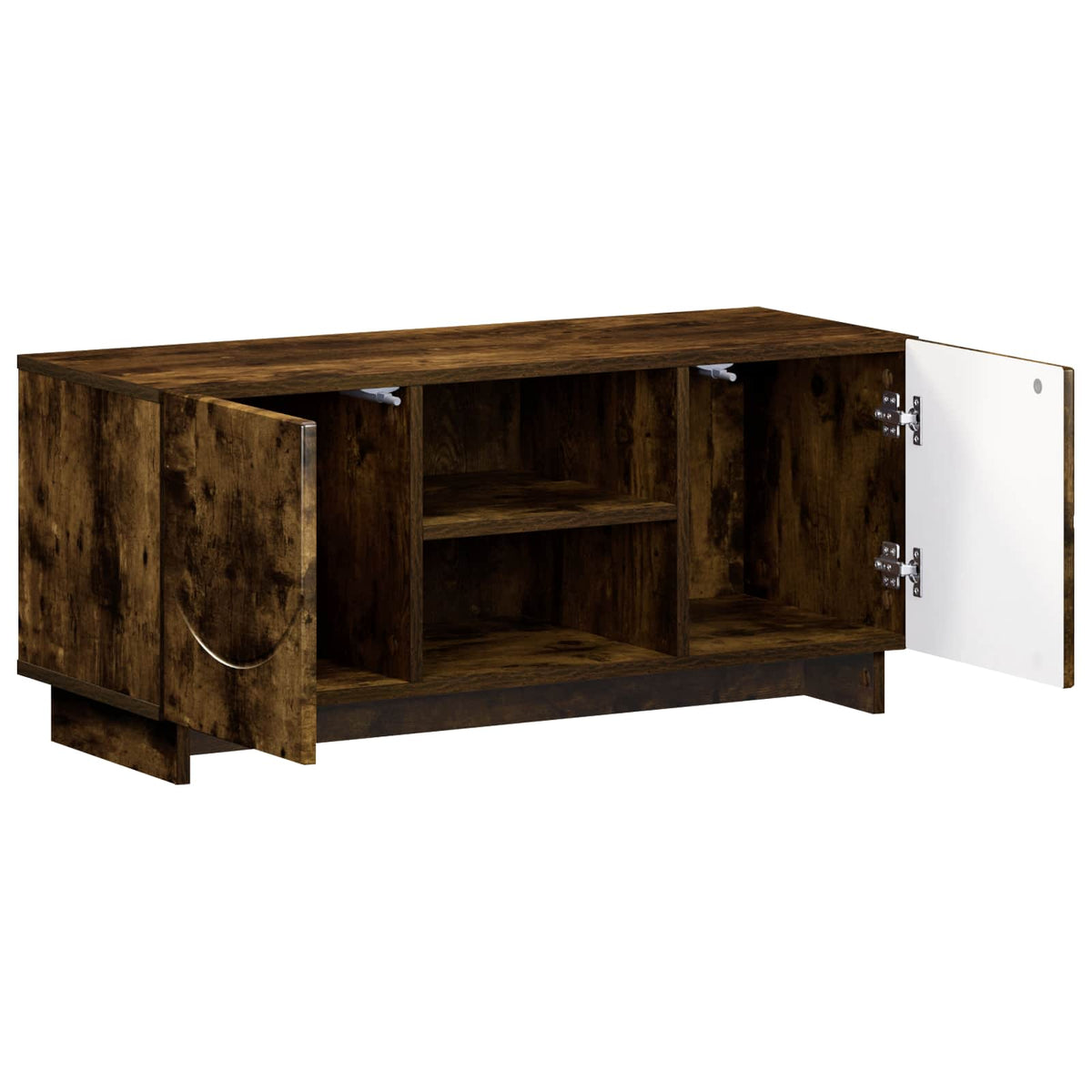 TV állvány 90 x 34.5 x 40 cm Füstös Tölgy Szerelt Fa 3