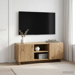 TV állvány 90 x 34.5 x 40 cm Kézműves Tölgy Szerelt Fa