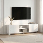 TV állvány 140 x 34,5 x 40 cm Magasfényű Fehér Szerelt Fa