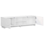 TV állvány 140 x 34,5 x 40 cm Magasfényű Fehér Szerelt Fa 3
