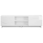 TV állvány 140 x 34,5 x 40 cm Magasfényű Fehér Szerelt Fa 4