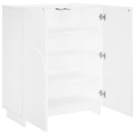 Cipősszekrény 73 x 38 x 87,5 cm Szerelt Fa Magasfényű Fehér 3