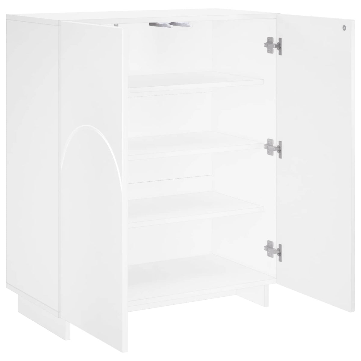 Cipősszekrény 73 x 38 x 87,5 cm Szerelt Fa Magasfényű Fehér 3
