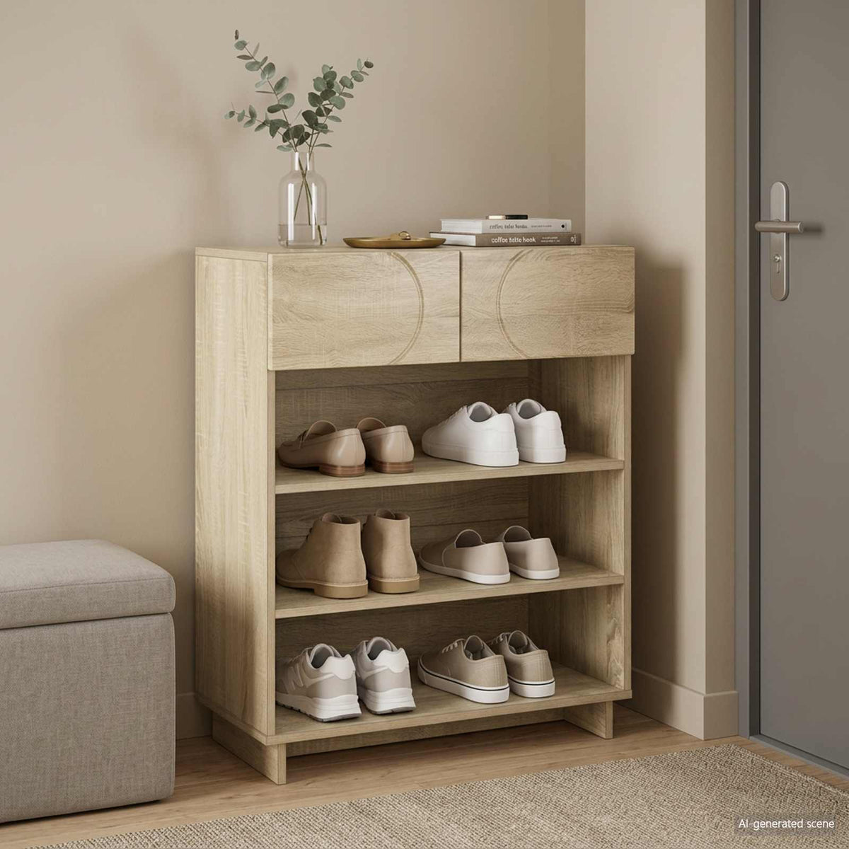 Cipősszekrény 73 x 38 x 87,5 cm Szerelt fa Sonoma Tölgy
