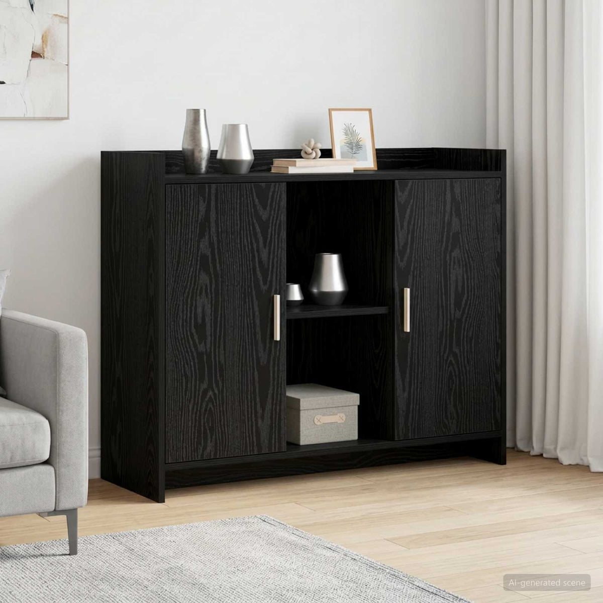 Széf Black Oak 98,5 x 33 x 80 cm Szerelt Fa