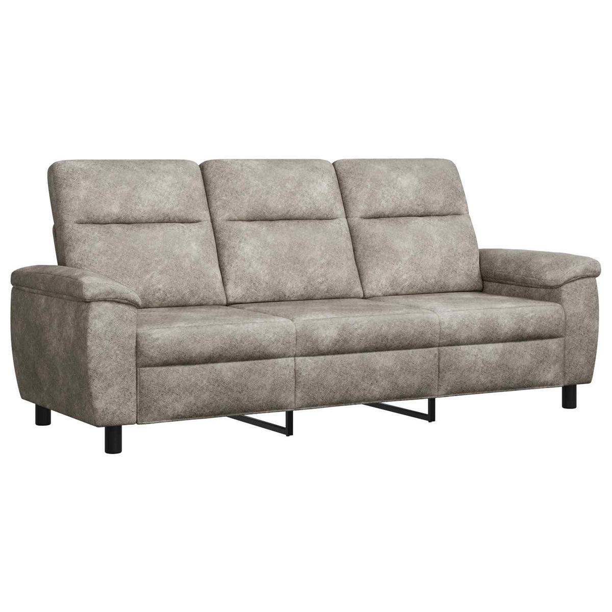 Kanapé Szett 2 pcs Világosszürke Műsuede Bőr 4
